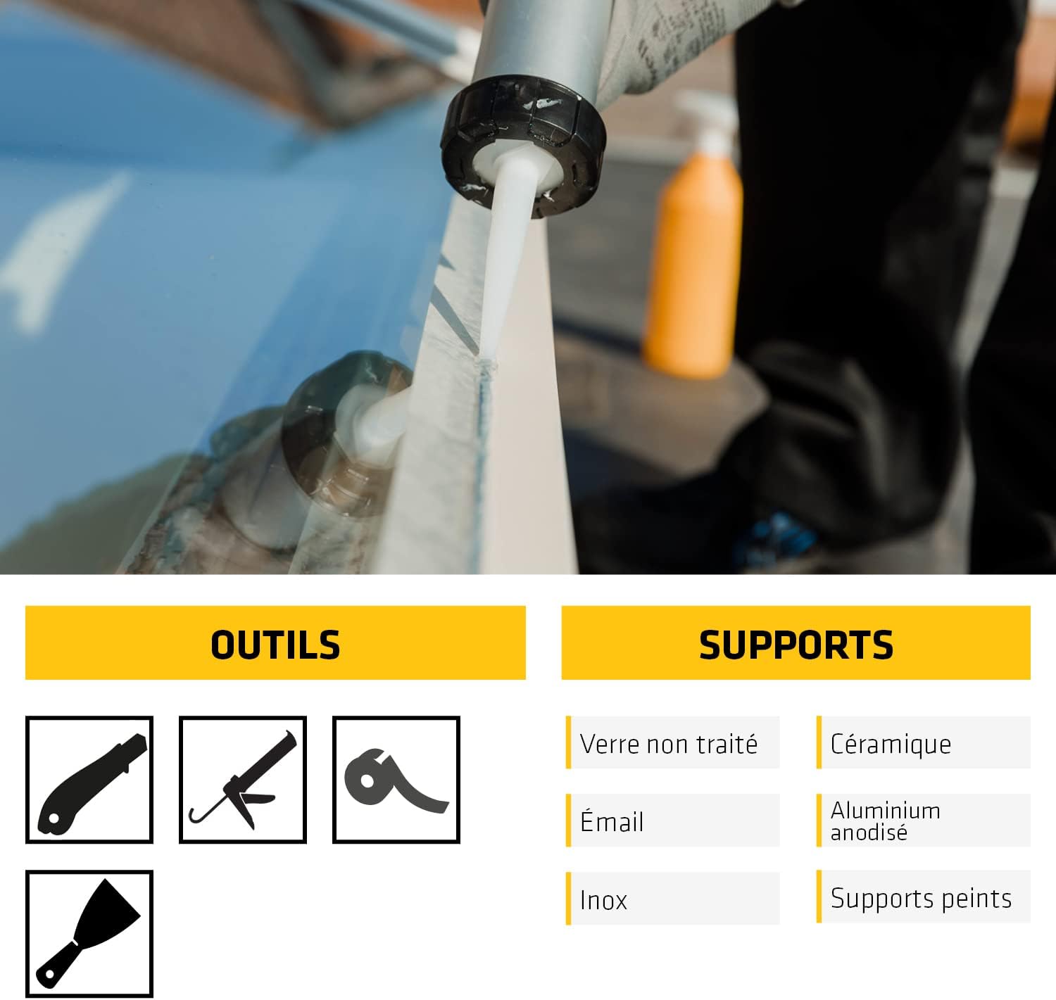 Thumbnail 5 de SikaSeal-162 Verre noir – Mastic silicone spécial verre pour vitrages, verrières et serres (300 ml)