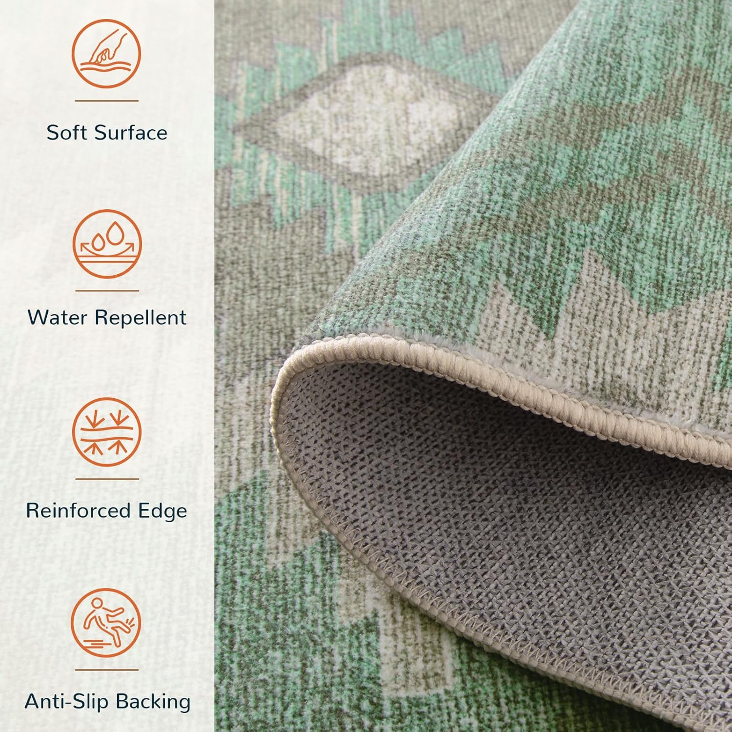 Detalle 2 de BESTSWEETIE Area Rug 6x9 Machine Washable 🏠