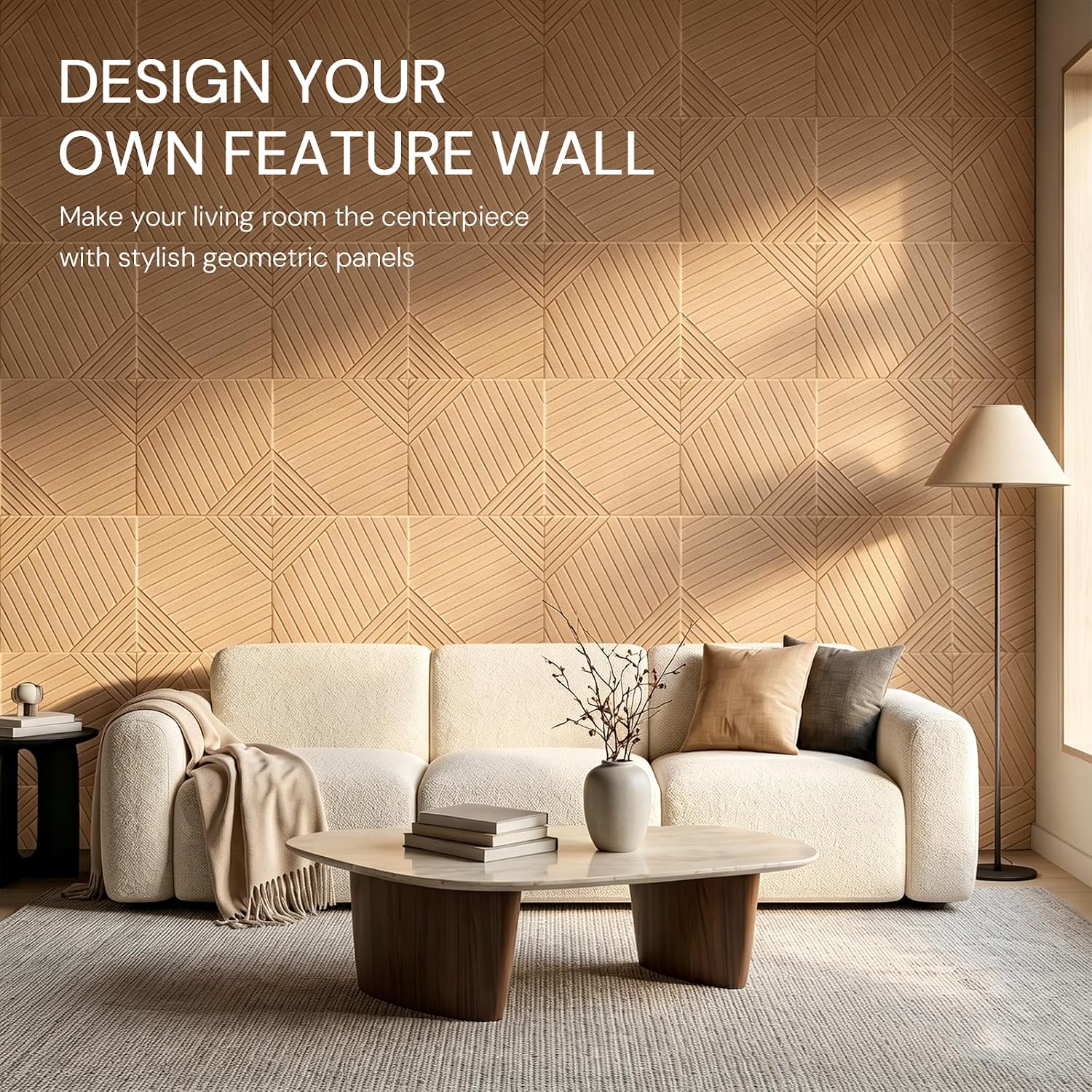 Detalle de Knightsacoustic 16-Pack 12 x 12-Inch Faux-Wood Peel-and-Stick Acoustic Wall Panels