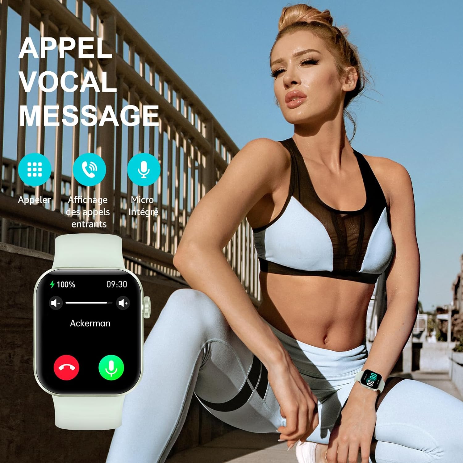 Thumbnail 1 de Montre connectée Bluetooth P2 (1,85”) : appels, 140+ modes sport, cardio et suivi du sommeil, étanche IP68