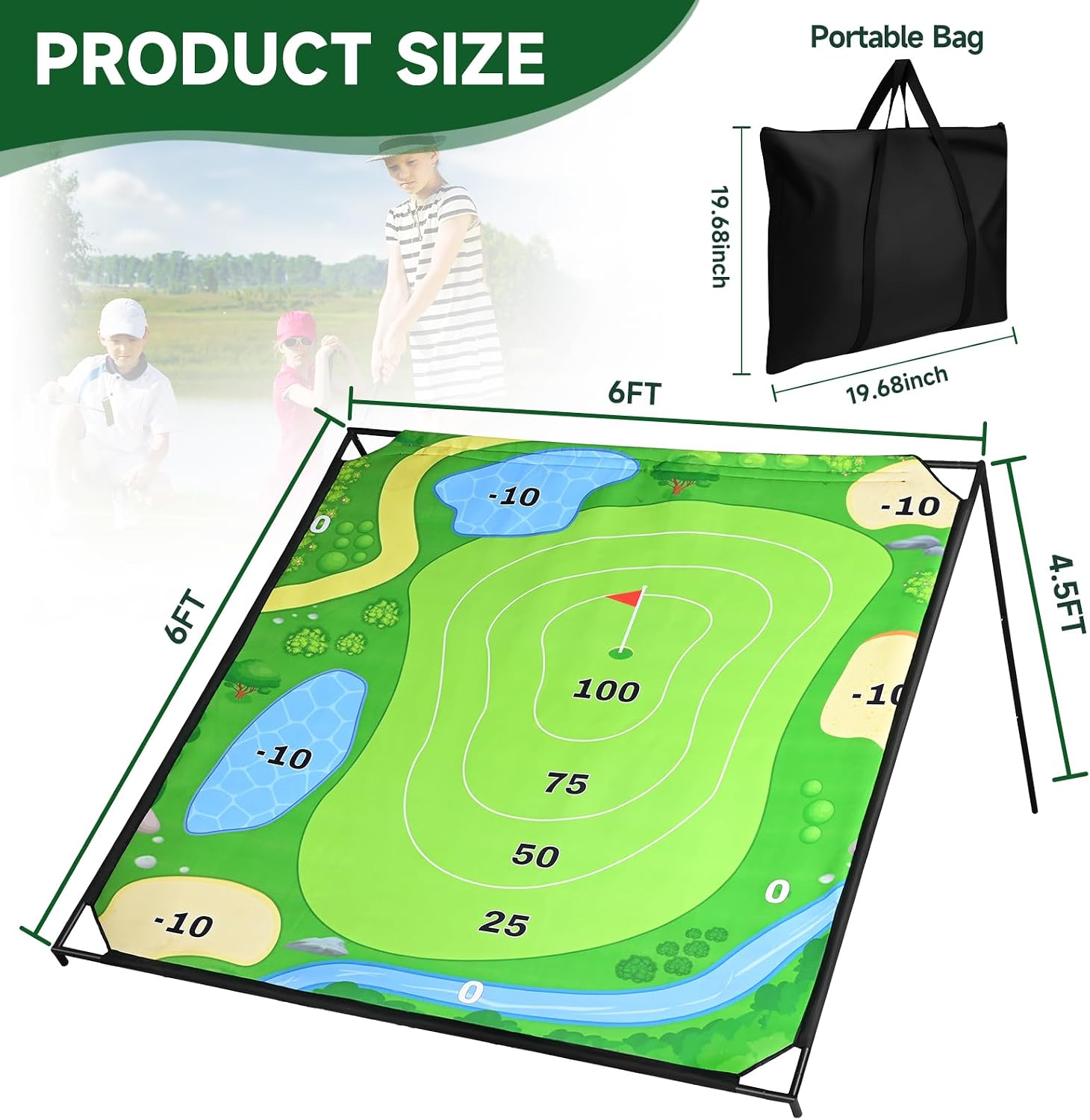 Thumbnail 6 de Sturdum Golf Chipping Game Set, 6x6ft