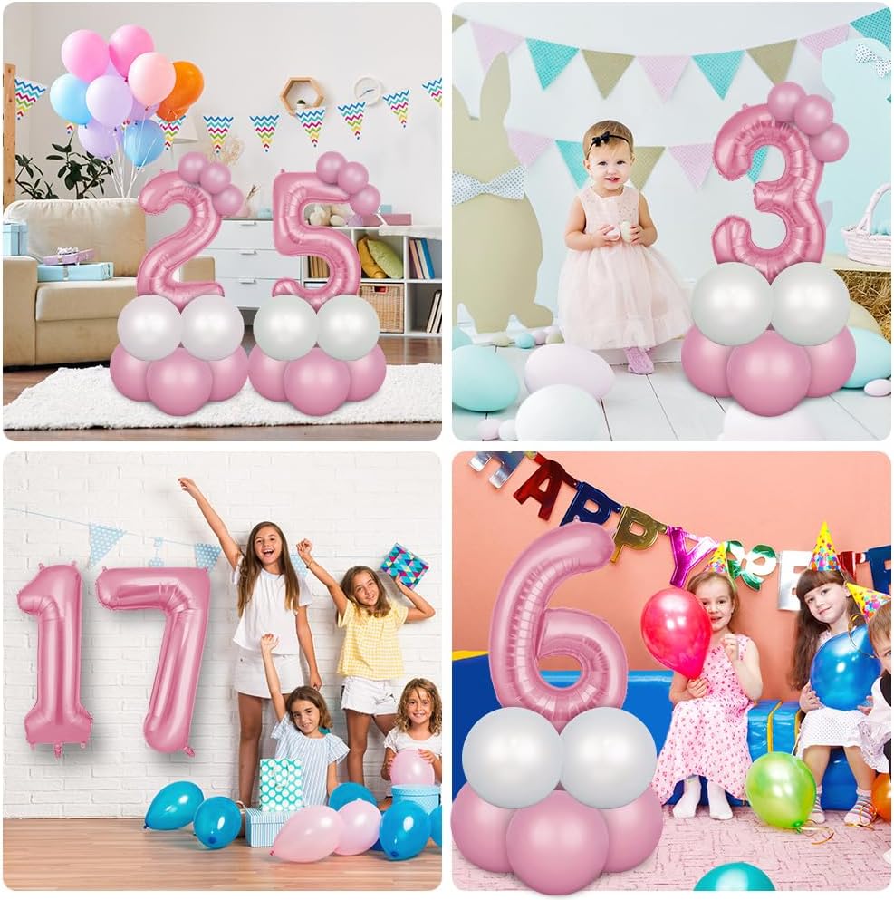 Thumbnail 6 de OFFCUP Luftballon Zahlen 20, Rosa – Großes 101 cm Folienballon (40 Zoll) für Geburtstagspartys
