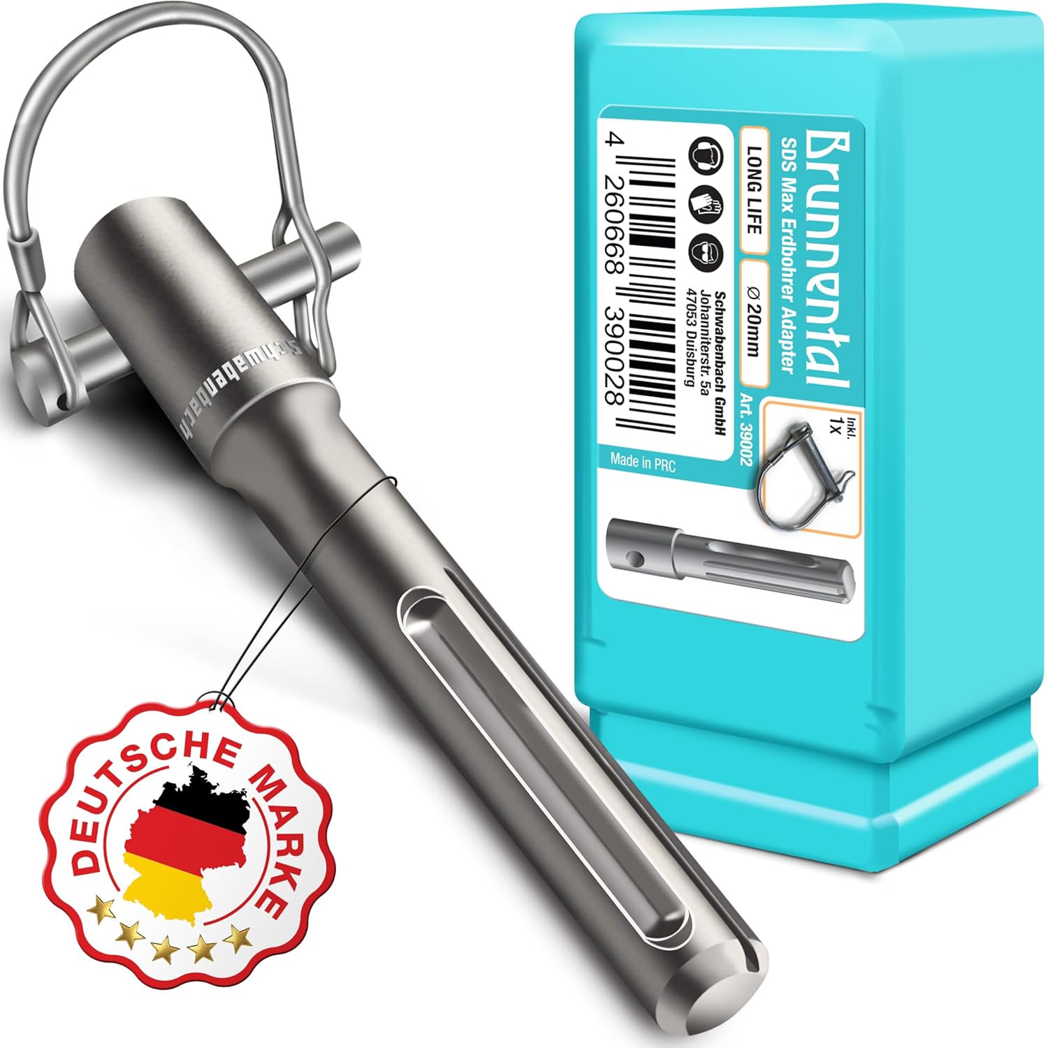 Thumbnail 5 de BRUNNENTAL Adattatore Trivella SDS Plus con Perno Quick Change – Trasforma il Trapano a Percussione in Trivella per Pozzi Ø 40–150 mm