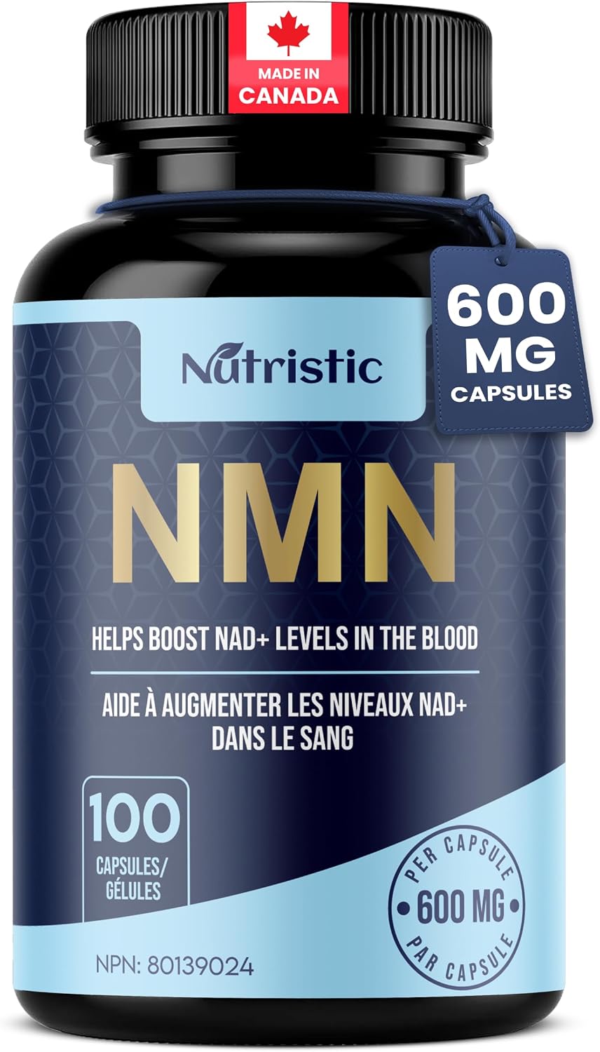 Detalle de Nutristic NMN Capsules, 600 mg per Capsule, 100 Count, 99%+ Purity