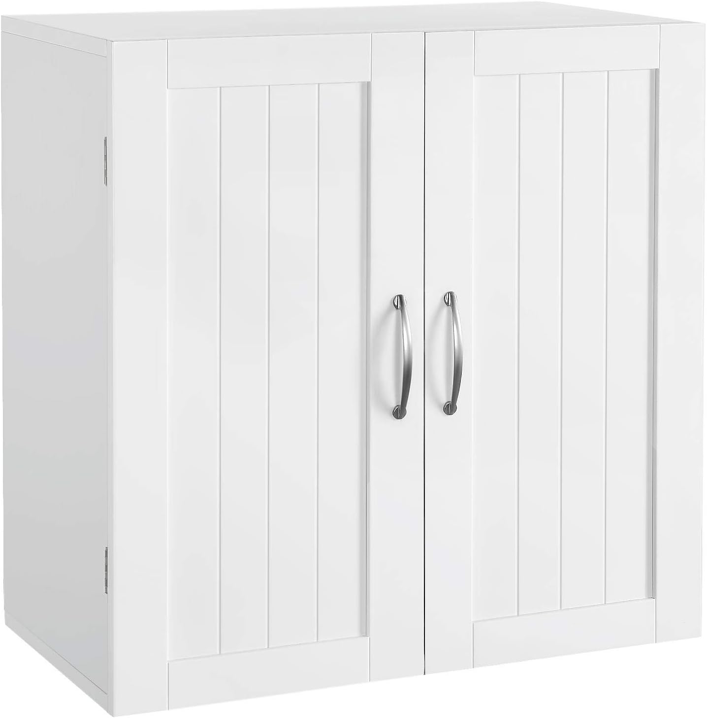 Detalle de Yaheetech Armadietto Bagno Sospeso da Parete 60x30x60 cm – Bianco, con 2 Ante e Ripiano Regolabile