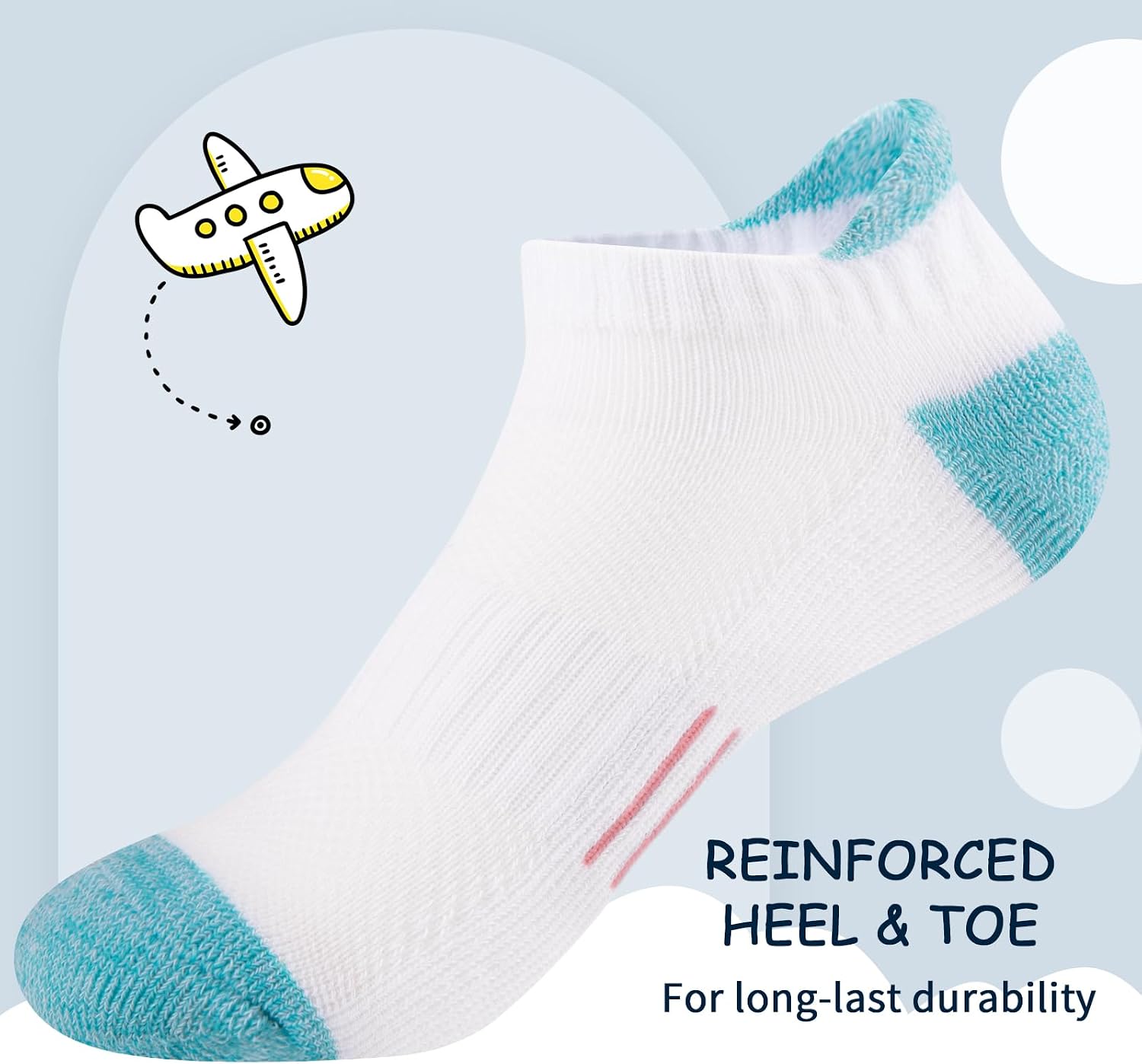 Detalle de Comfoex 0 Girls' Ankle Athletic Socks with Cushioned Soles and Mesh