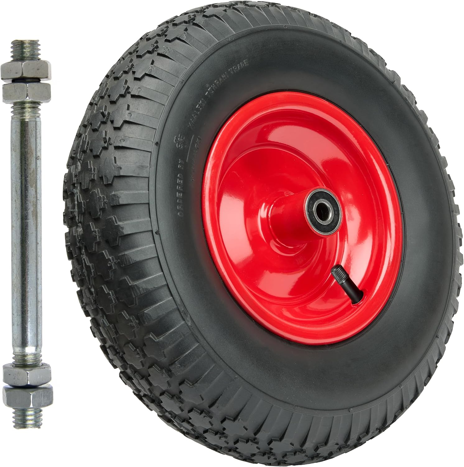 Garronda Ersatzrad Schubkarre 4.00-6 Ø320 mm – Luftreifen, Stahlfelge, Kugellager, Achse, AV, 136 kg Tragkraft