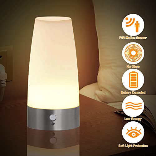 Detalle 2 de WARMTUYO Nachtlicht mit Bewegungsmelder 2er Set – kabellos, PIR-Sensor, 3 Modi