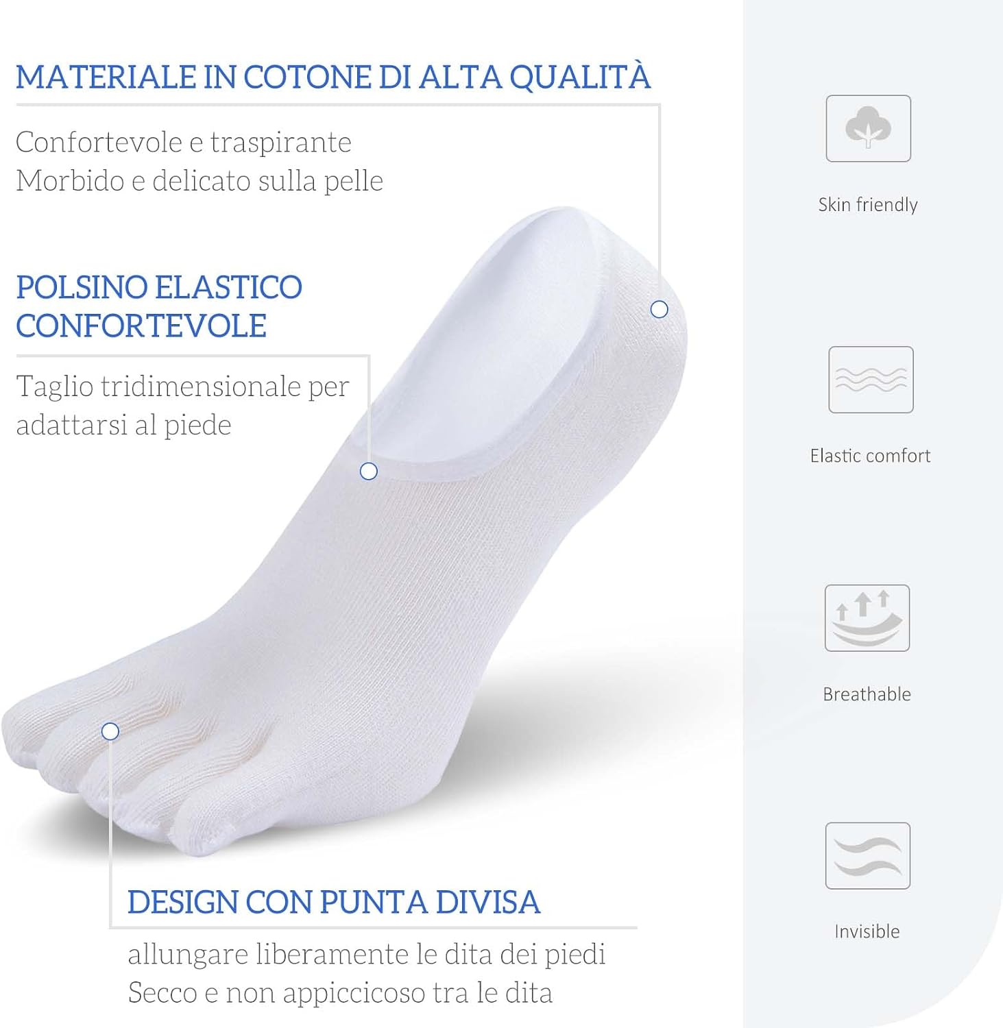 Detalle de PUTUO Calzini Fantasmini 5 dita