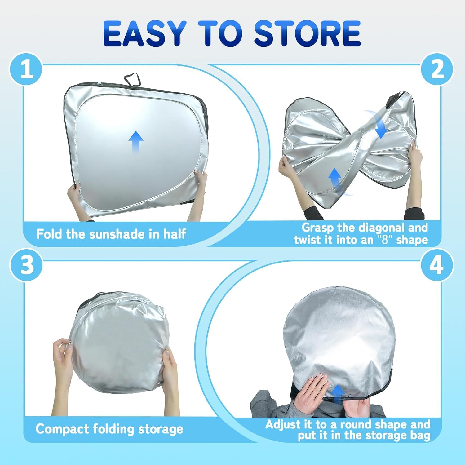 Detalle 1 de SLOGENTO Windshield Sun Shade, 240T Reflective Polyester