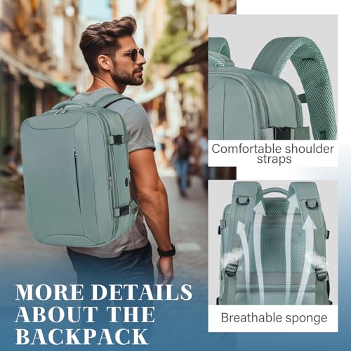 Detalle de Hayayu Mochila de Cabina para Avión 40x30x20 (24L) con bolsillo antirrobo y para portátil de 14”