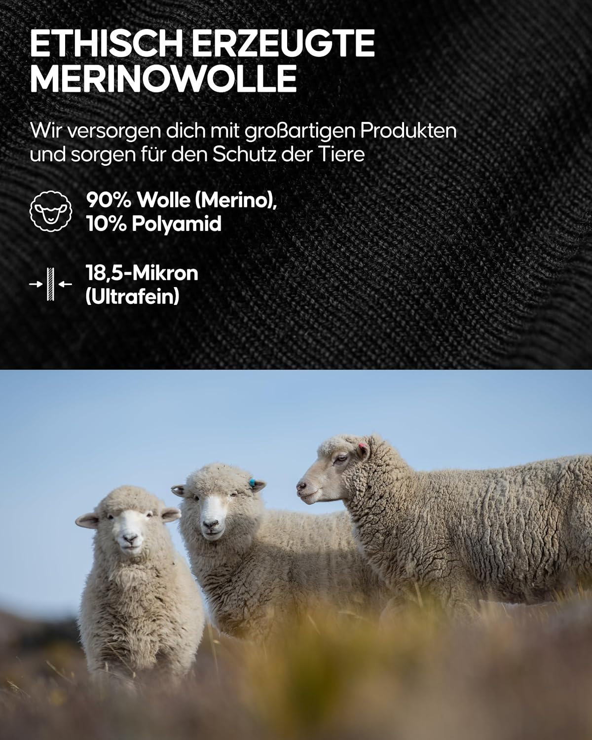 Detalle 1 de DANISH ENDURANCE Merinowolle Schal 90% Merino