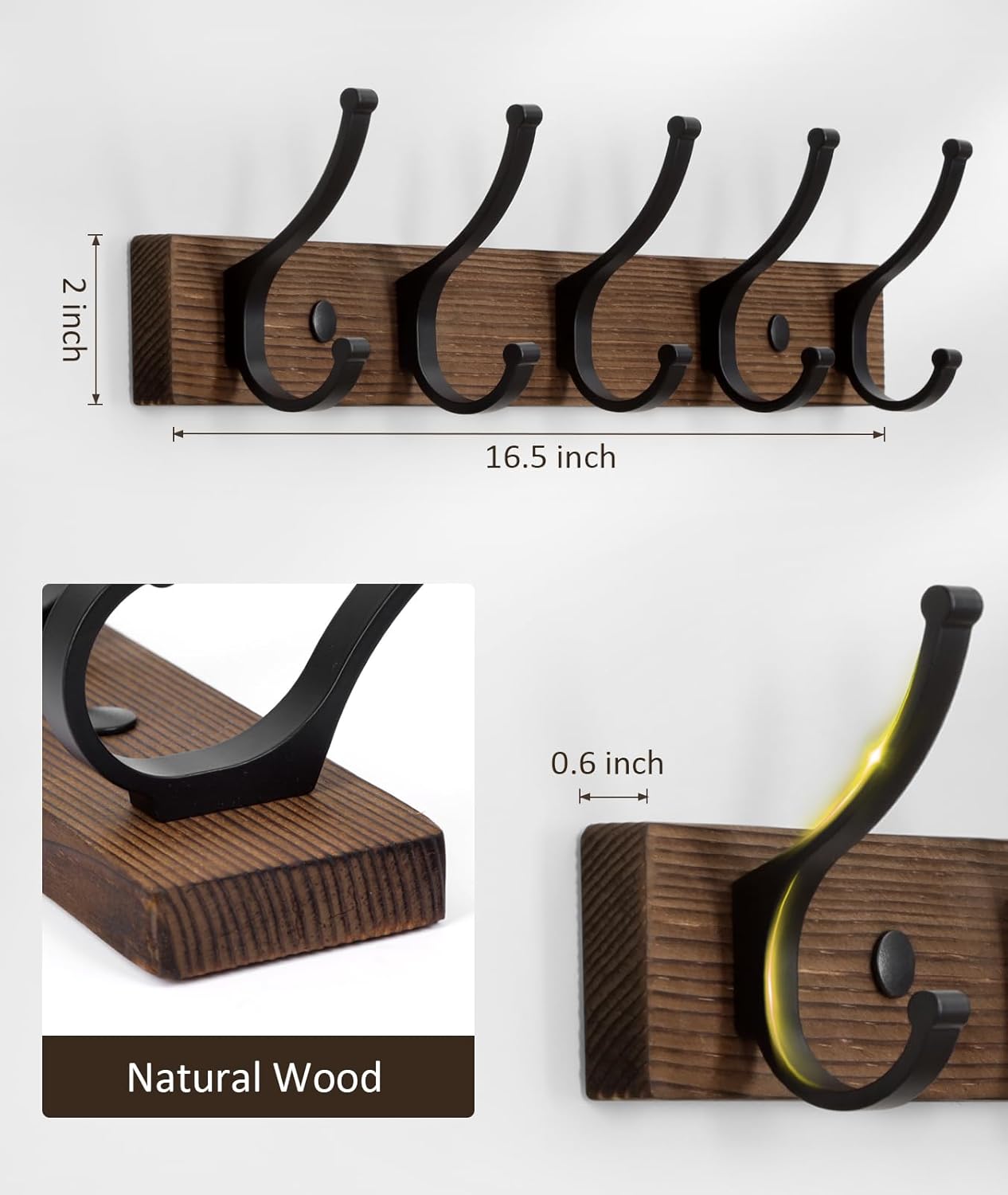 Thumbnail 6 de Optish 16.5" Wood Coat Rack