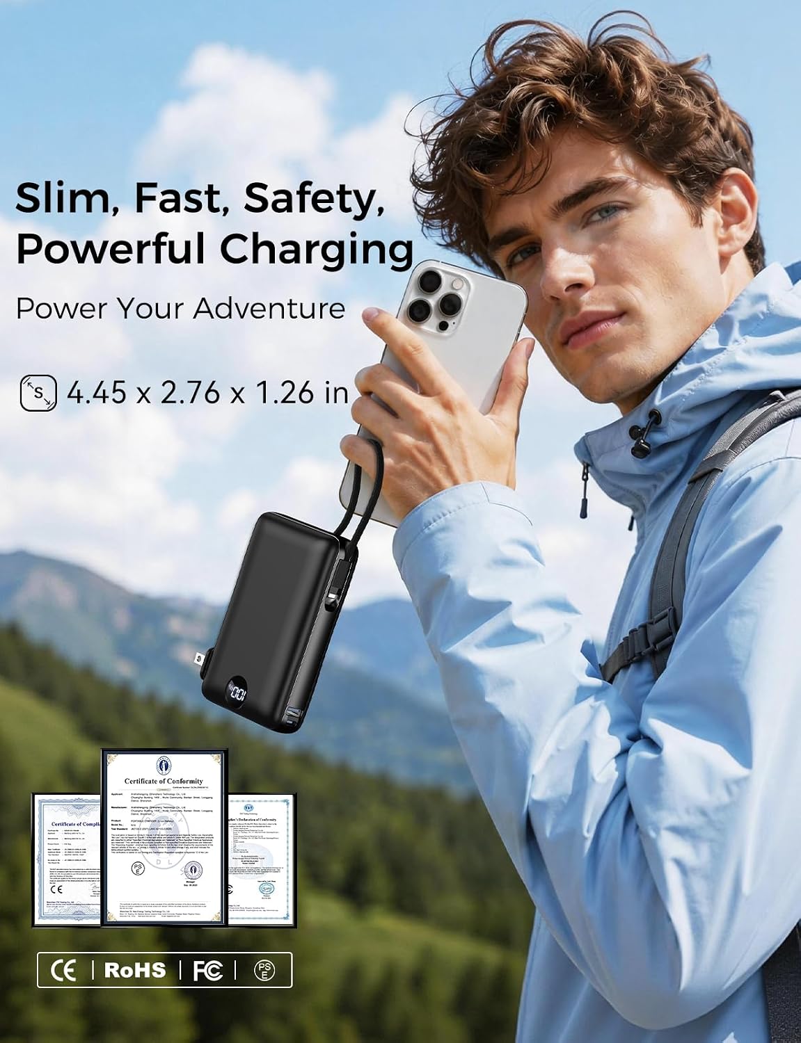 Detalle 1 de Sucrosey CP1 50,000mAh Portable Charger with AC Plug and Built-In Cables