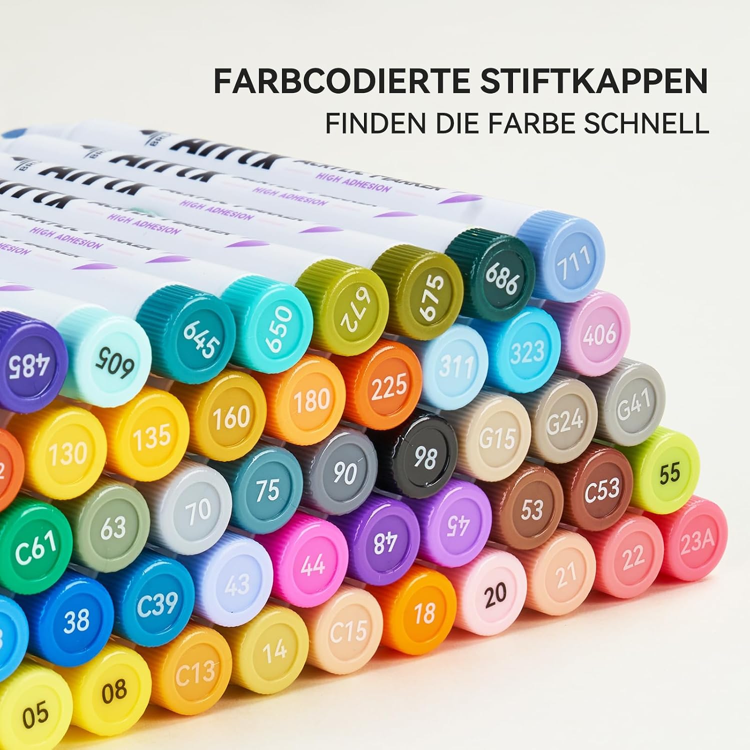 Detalle de Arrtx 60 Farben Acrylstifte – Acrylmarker wasserfest für Steine, Holz, Leinwand & DIY