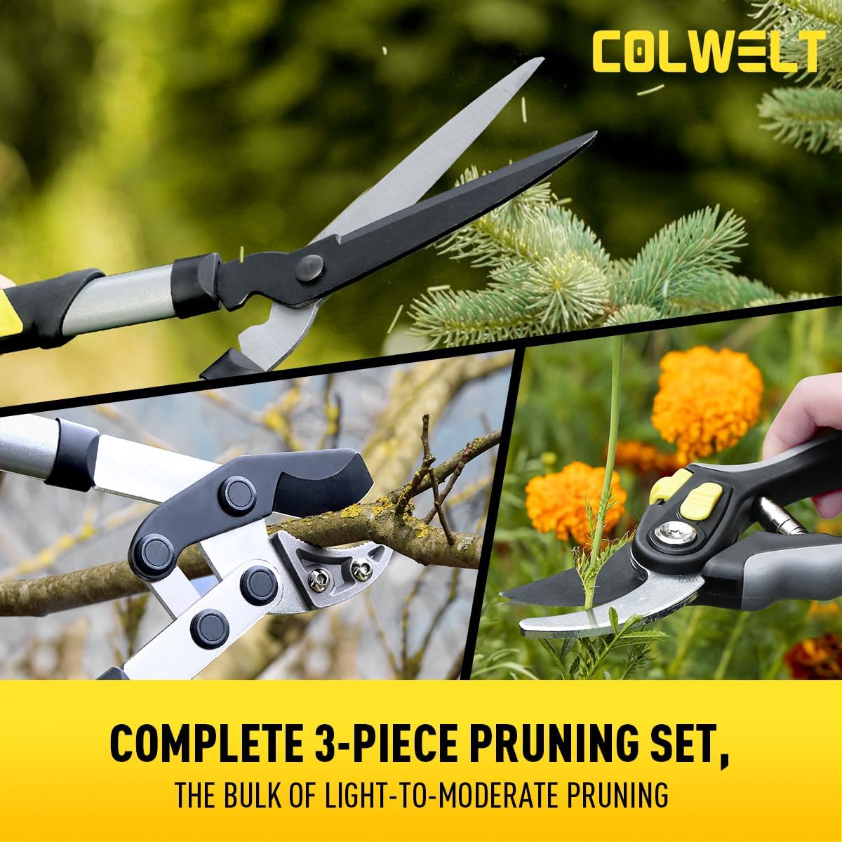 Detalle 2 de Colwelt Garden Shears for Hedges Set 3Pcs, 42cm – Compact Pruning Kit
