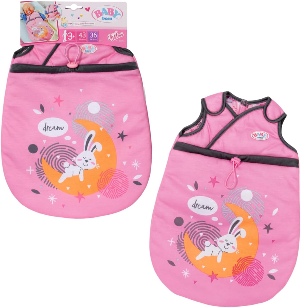 Detalle de BABY born slaapzak voor poppen van 36 en 43 cm met klittenbandsluiting