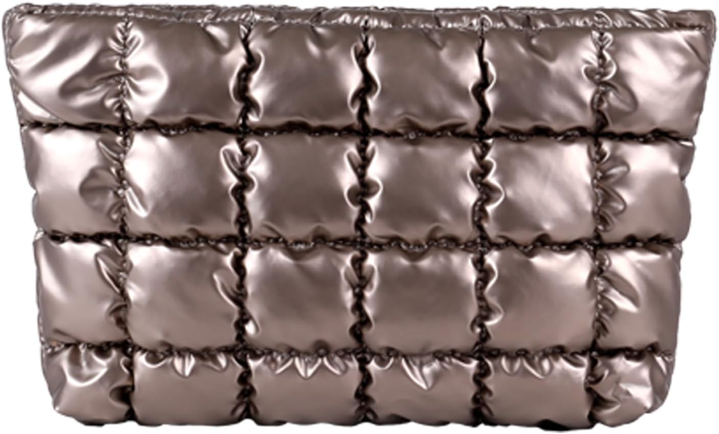 Thumbnail 4 de HFLZBRO Puffy Quilted Makeup Bag: Orange Flowers