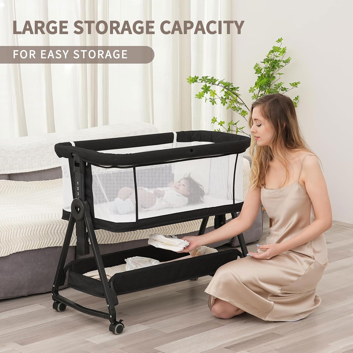 Detalle 2 de Jestonten bedside bassinet, 7 height settings