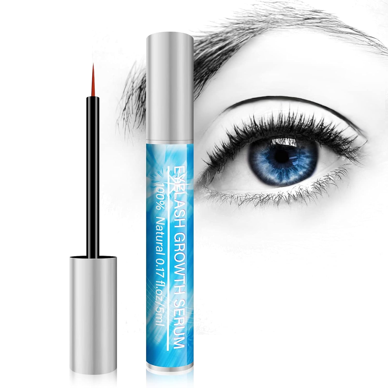 Detalle de Wimpernwachstumsserum | Veganes Lash Serum 5ML – hormonfrei, prostaglandinfrei, 2-in-1 für Wimpern und Augenbrauen