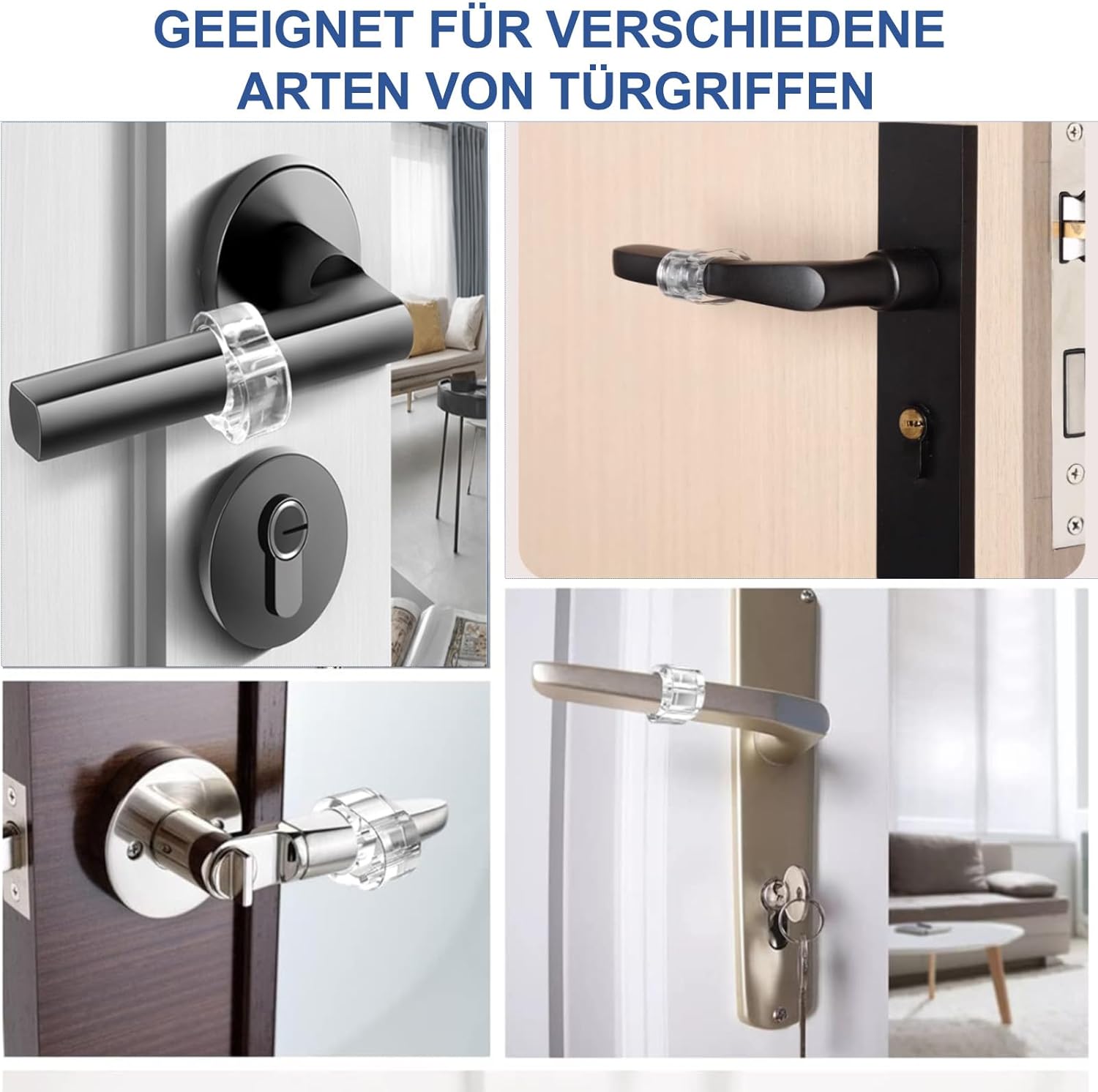 Thumbnail 6 de Türklinkenpuffer 8er-Set Türstopper aus transparentem Silikon (Ø 18 mm) – zum Schutz von Türgriff & Fensterklinke