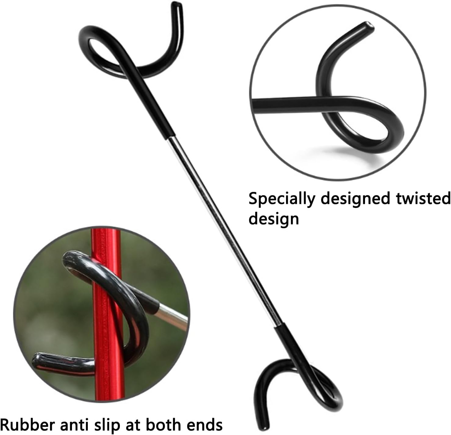 Detalle de Young Wolf 4 Sets Bird Feeder Wrap Hooks Pole Attachment Arms for Outdoor Gardens
