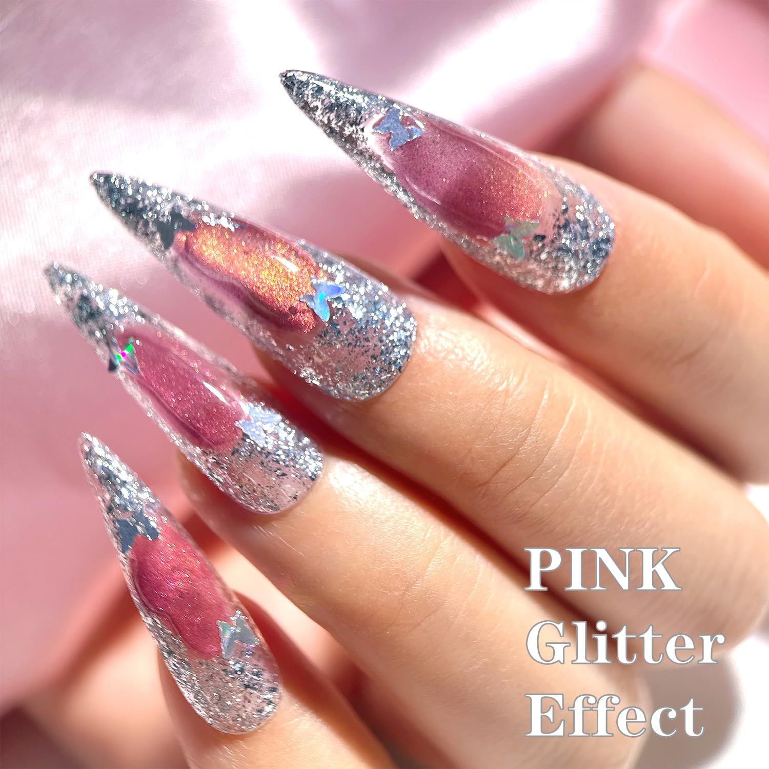 Detalle de Senvenski Gelatina Vetri Cat Eye: Smalto Semipermanente 15ML con Bacchetta Magnetica (Occhi di Gatto) – Rosa Fucsia