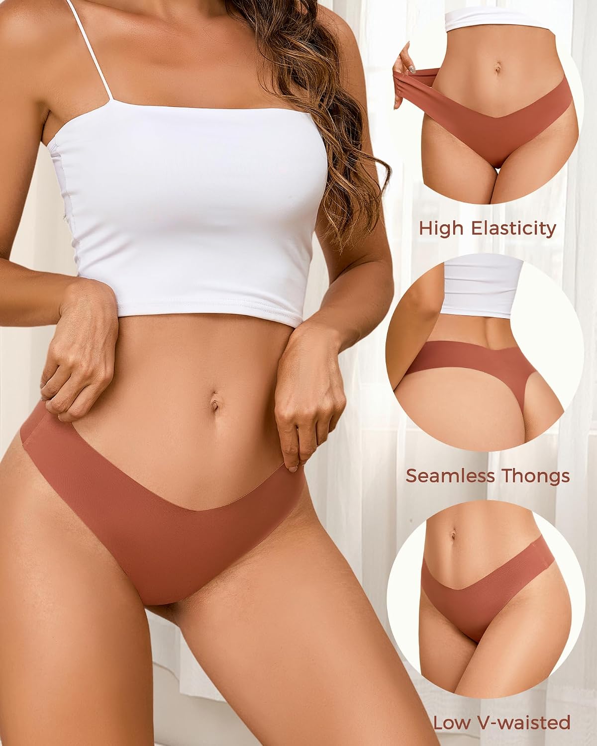 Thumbnail 2 de Take Talk Womens Seamless Thongs 9 Pack: No-Show, V-Waisted Comfort
