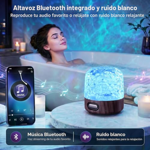 Detalle de UPXNBOR Proyector Estrellas Luz Nocturna Inalámbrica con Altavoz Bluetooth