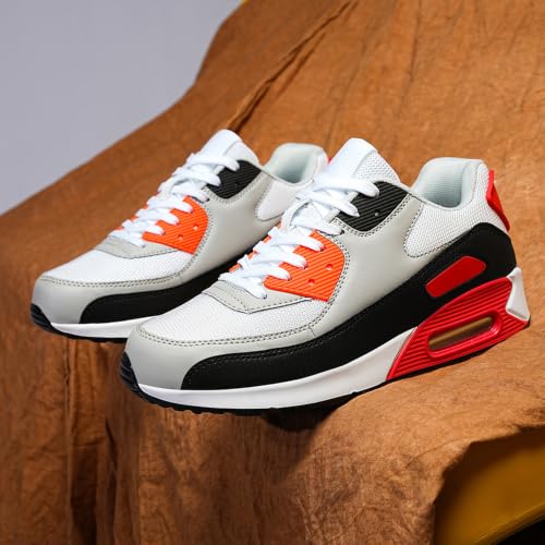 Detalle de PADGENE Femme Homme Baskets Mode Chaussures Multisports Noir/Orange – 38 EU