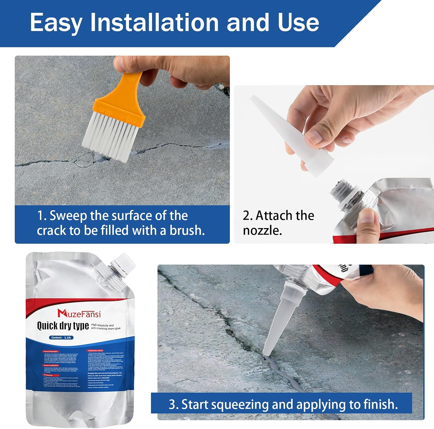 Detalle 1 de Concrete Crack Sealant, 4 Pieces