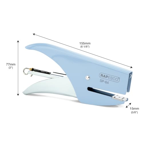 Detalle de Rapesco 1376 Cucitrice a Pinza SP-64 e 1000 Punti Tipo 21/4 mm, Azurro