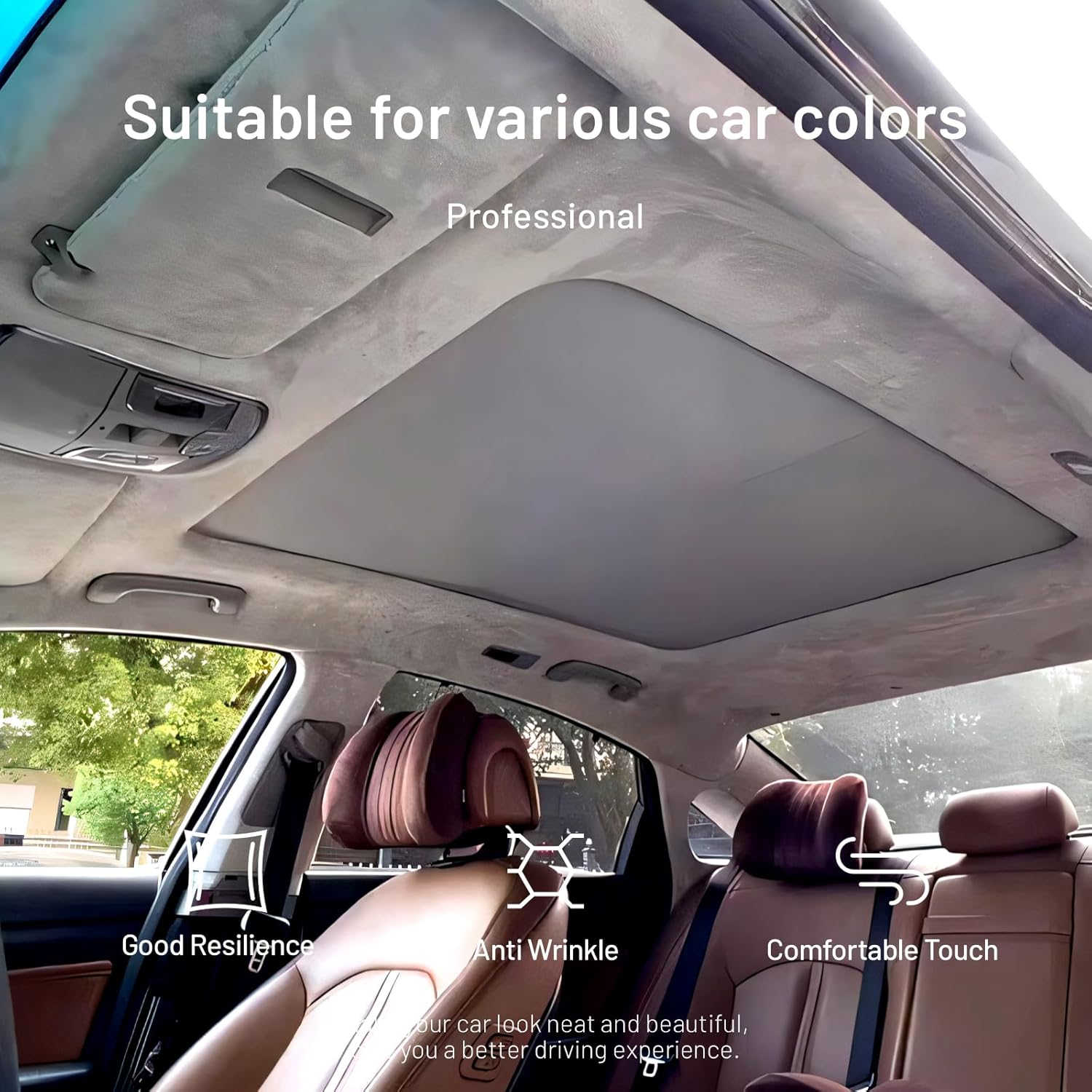 Thumbnail 5 de Babnecl Suede Headliner 38" × 60" Light Grey 📐