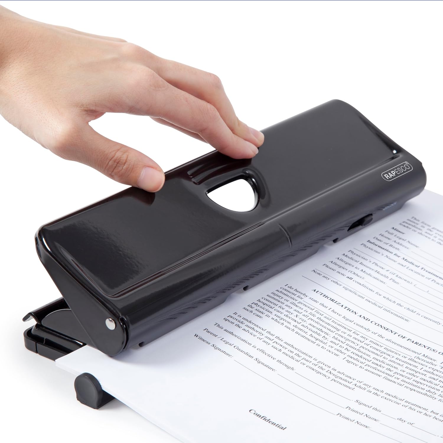 Detalle 2 de Rapesco 1054 720 4-Hole Metal Punch, 22 Sheet Capacity, Black