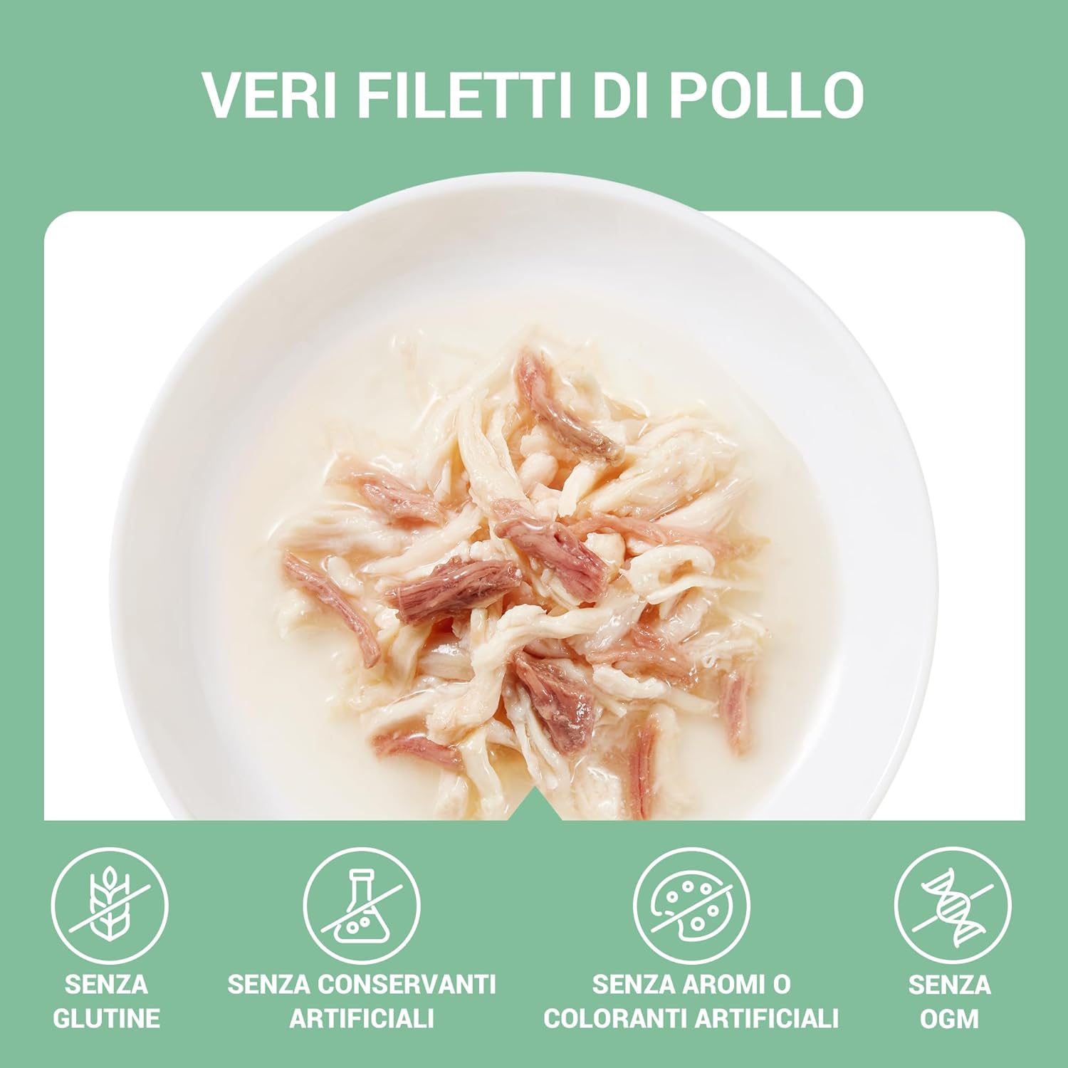 Thumbnail 4 de Schesir Filetti di Pollo con Manzo in brodo – Filetti naturali per gatti, 12 lattine da 70 g