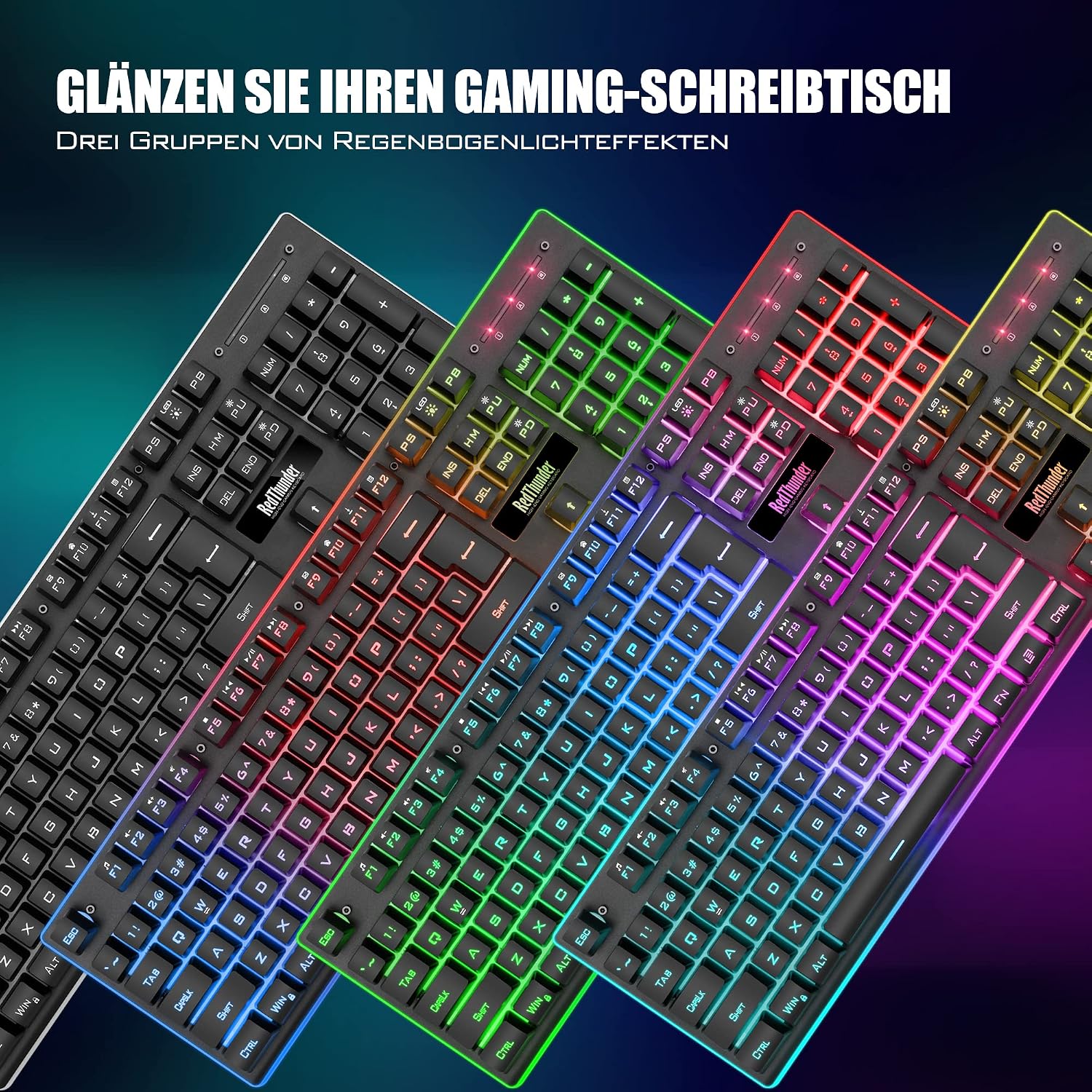 Thumbnail 3 de RedThunder K10 Gaming Tastatur‑Maus Set 3000 mAh