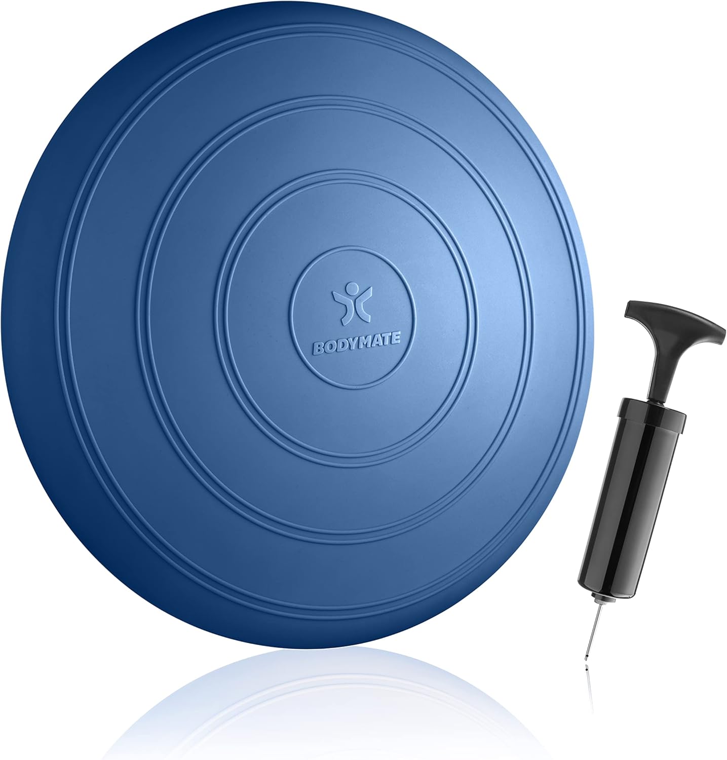 BODYMATE Cuscino propriocettivo gonfiabile Comfort Ø 33 cm con pompa per equilibrio, core training e schiena