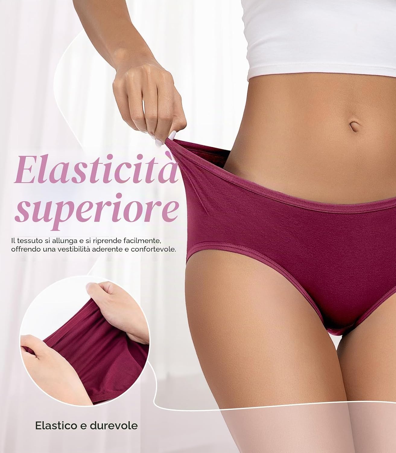 Detalle de TANSTC Mutande Culotte Donna in Cotone (confezione da 6 slip hipster a vita bassa)