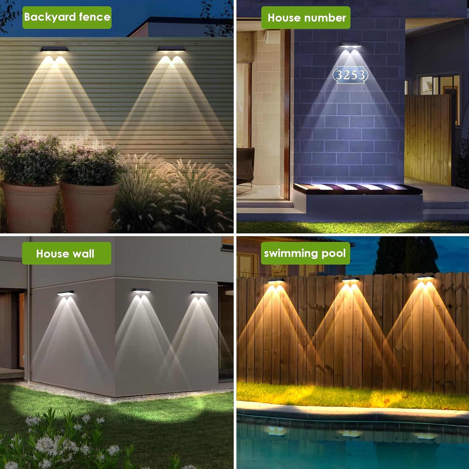 Thumbnail 5 de LIANGLOME Solar Fence Lights Outdoor (2700/4000/6000K) — 3 Modes, 8-Pack Waterproof LED