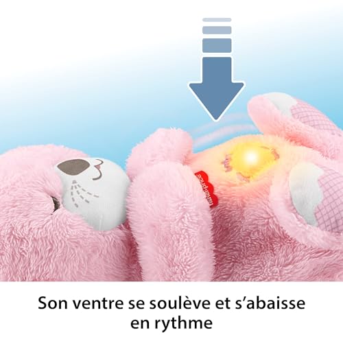 Detalle de Fisher-Price – Ma Loutre Câlins Bonne Nuit, veilleuse musicale en peluche rose (JLJ33)