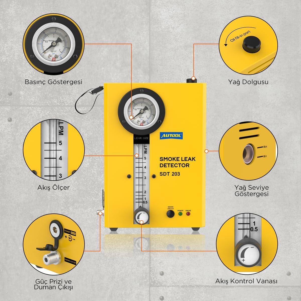 Thumbnail 6 de AUTOOL Automotive Smoke Machine for EVAP smoke leak detection (DC12V vehicles)