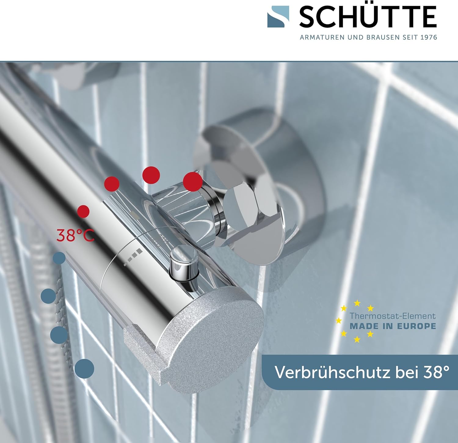 Thumbnail 2 de SCHÜTTE London Thermostat-Duscharmatur 38°C Verbrühschutz, Chrom