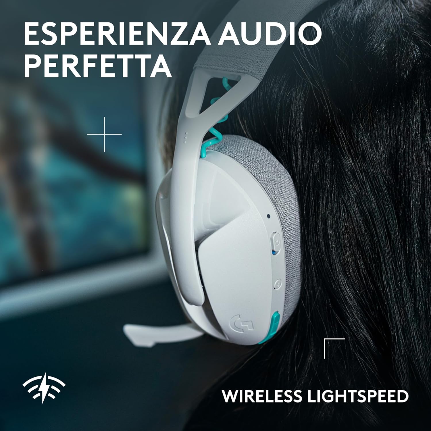 Detalle de Logitech G G321 LIGHTSPEED: cuffia gaming wireless con Bluetooth, comfort dinamico e audio dettagliato