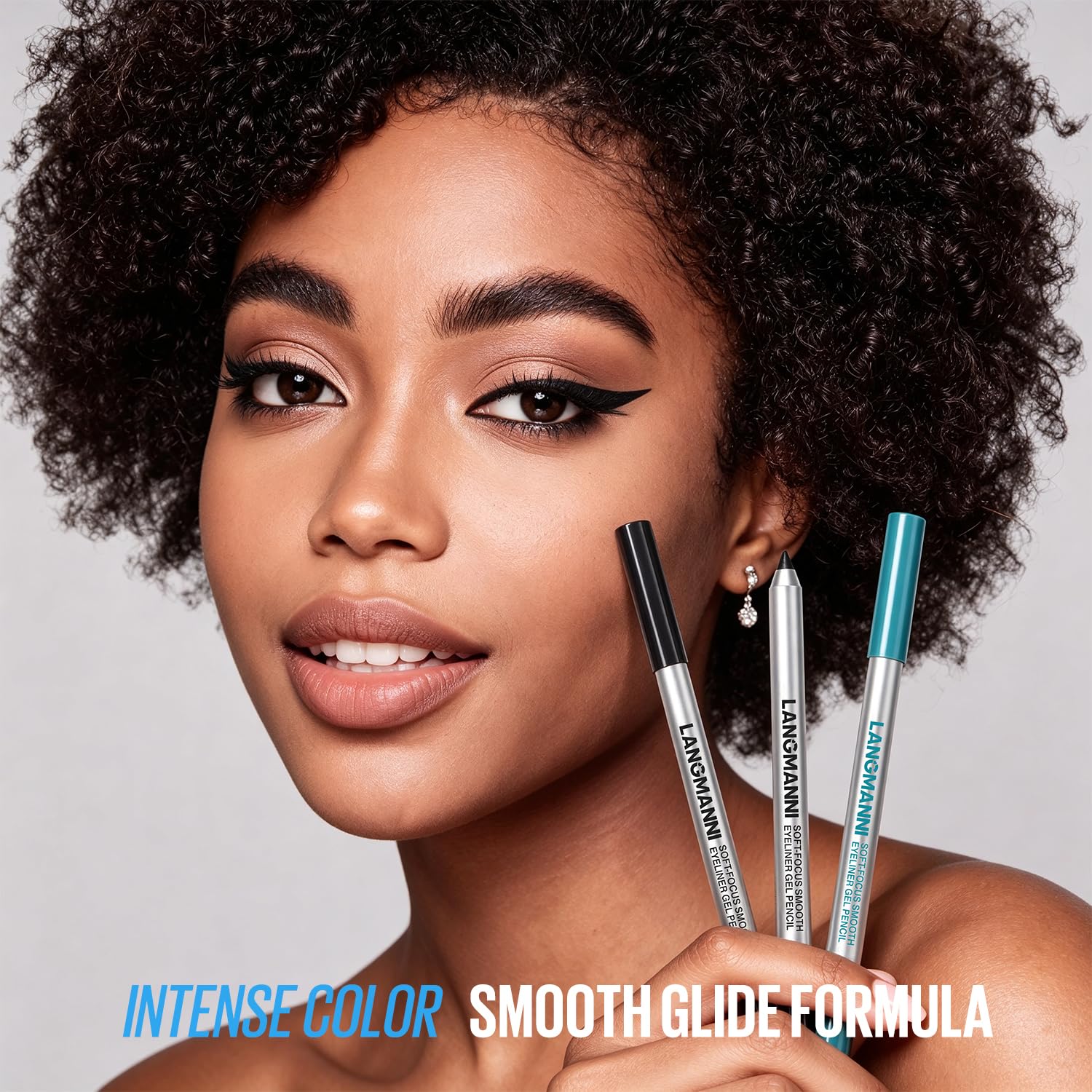 Detalle 2 de LANGMANNI 12-Color Gel Eyeliner Pencil Set, Matte and Shimmer Shades