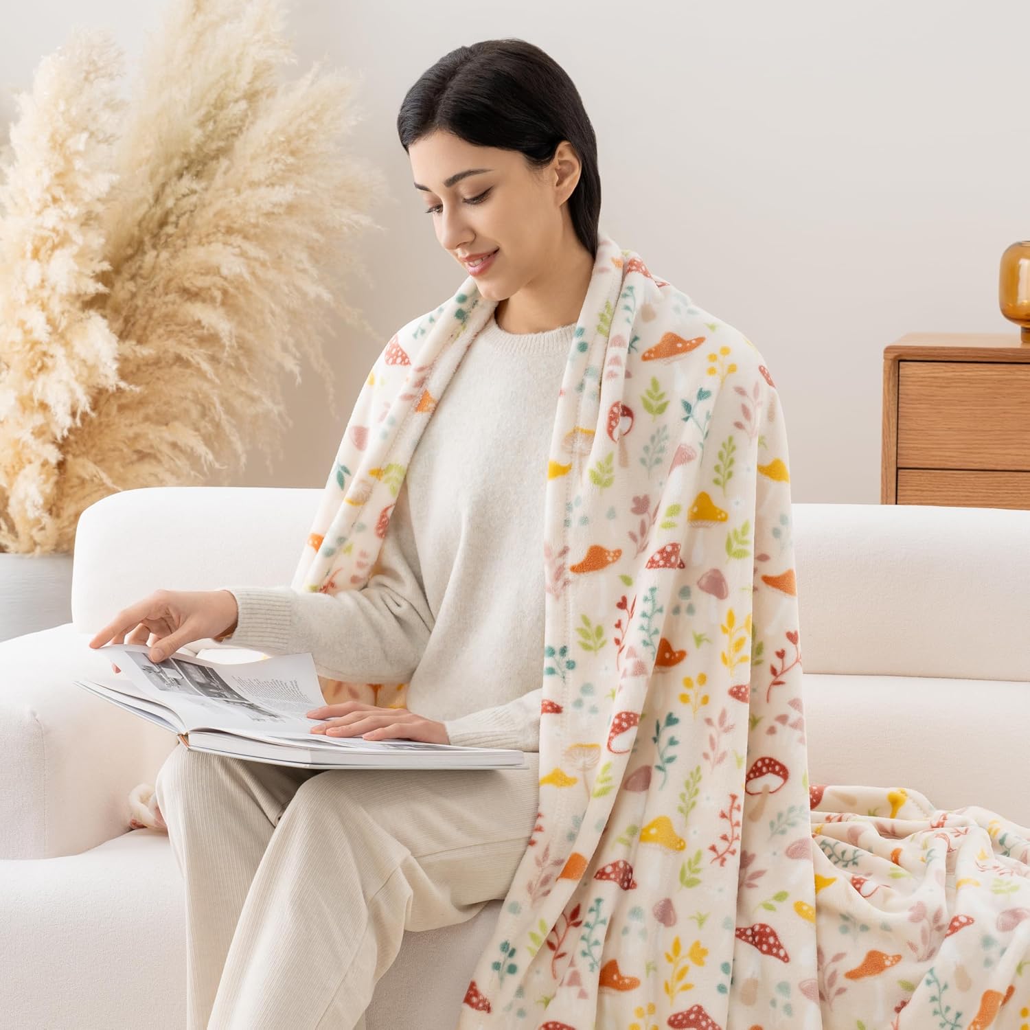 Thumbnail 3 de Luxury Printed Fleece Warm Blanket 108×90 in 🛋