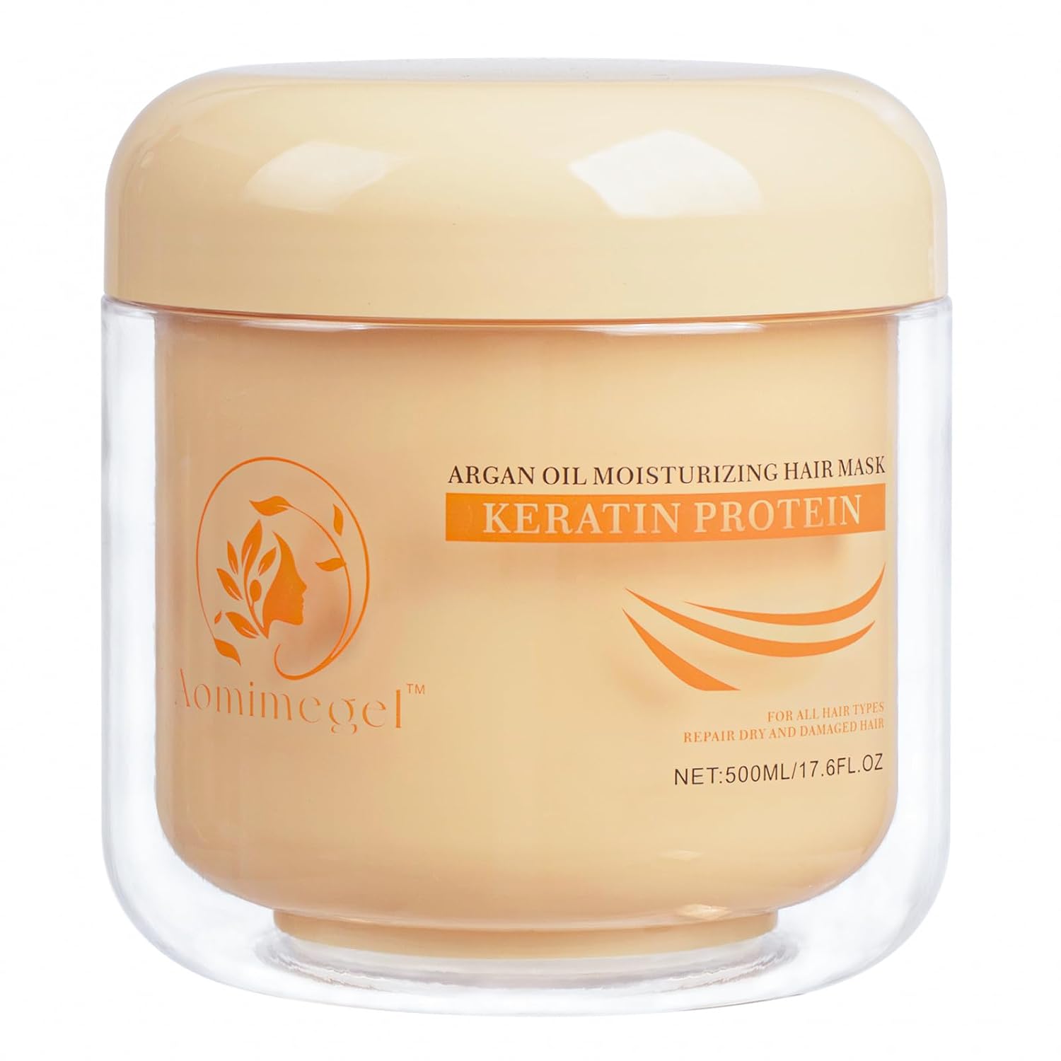 Detalle de Aomimegel Collagen Hair Mask: Deep Repair with Argan Oil for All Hair Types (16.9 oz / 500 ml)