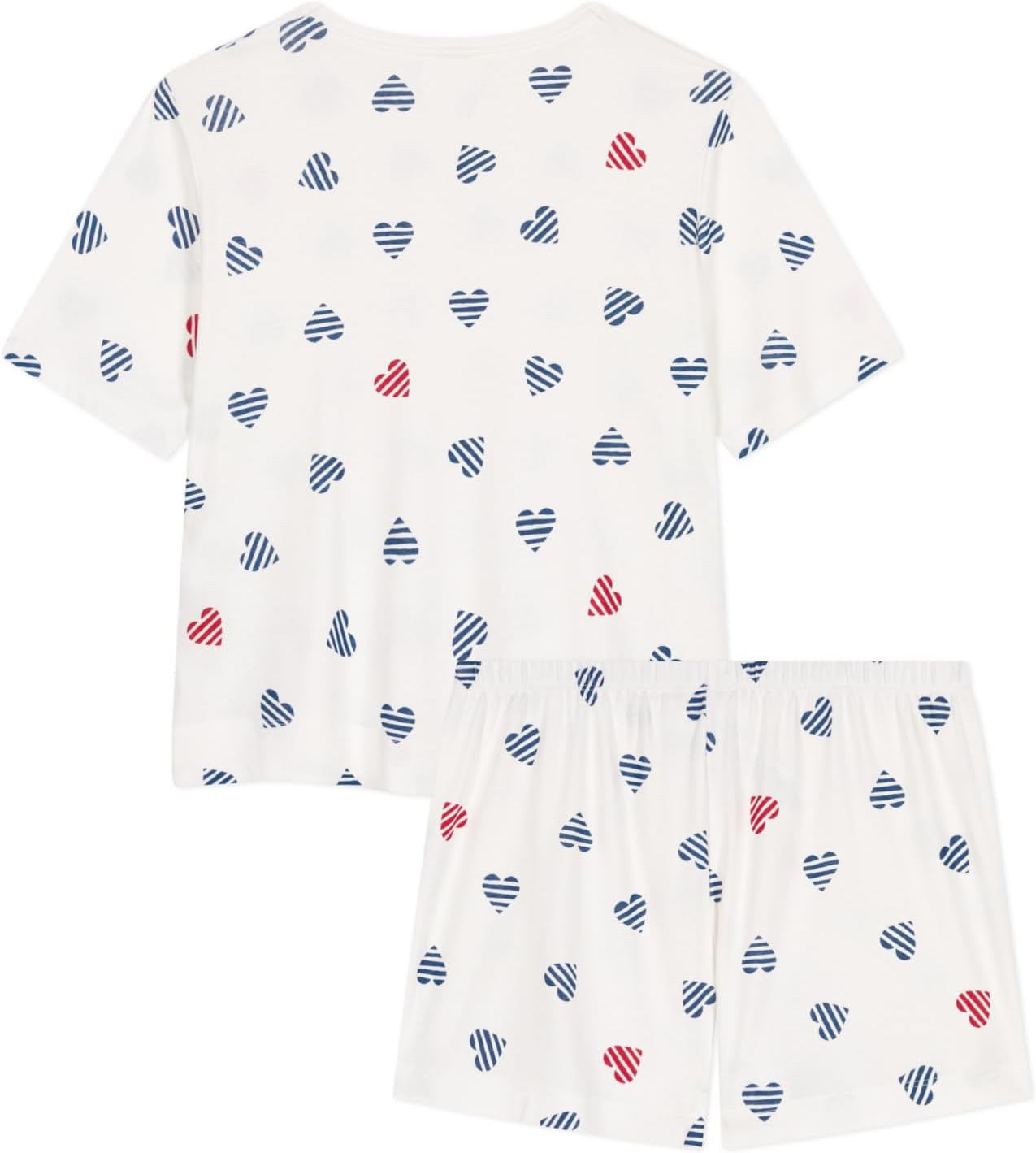 Thumbnail 1 de Petit Bateau Pyjacourt Femme : pyjama corto en algodón con estampado de corazones