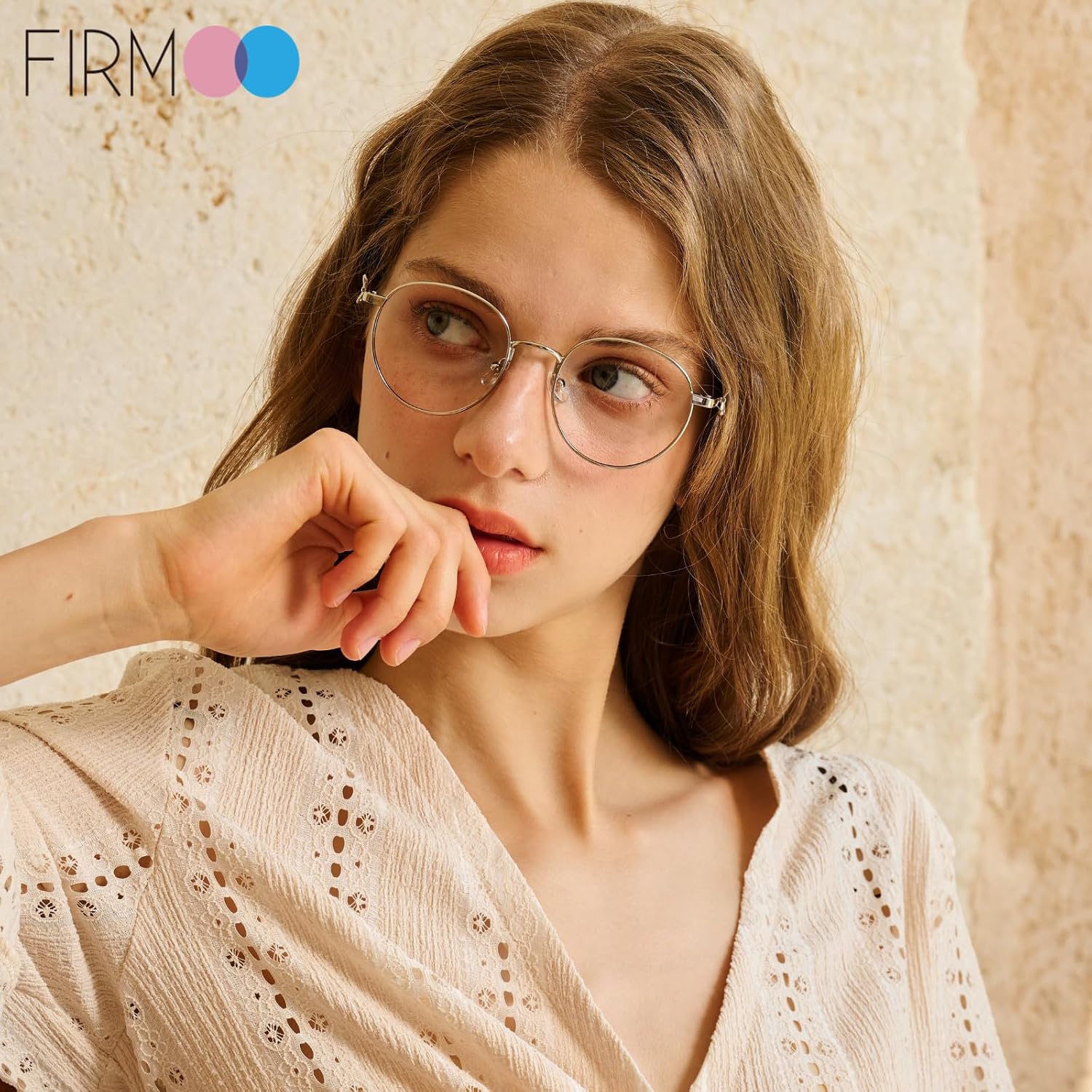 Thumbnail 2 de Firmoo Blue Light Blocking Glasses for Women, Retro Round Metal Frame – UV400, Bow165