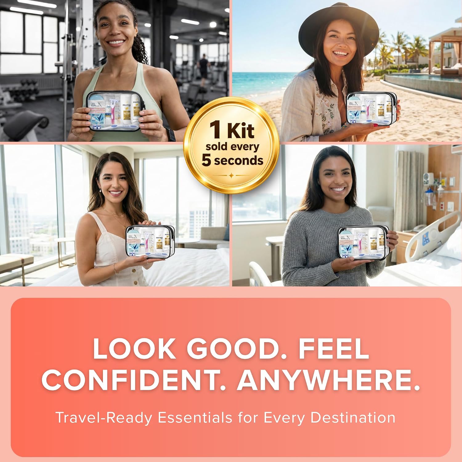 Thumbnail 4 de TrekTote 15-Piece Women’s Travel Toiletry Kit – Premium Brand-Name Essentials, TSA-Approved