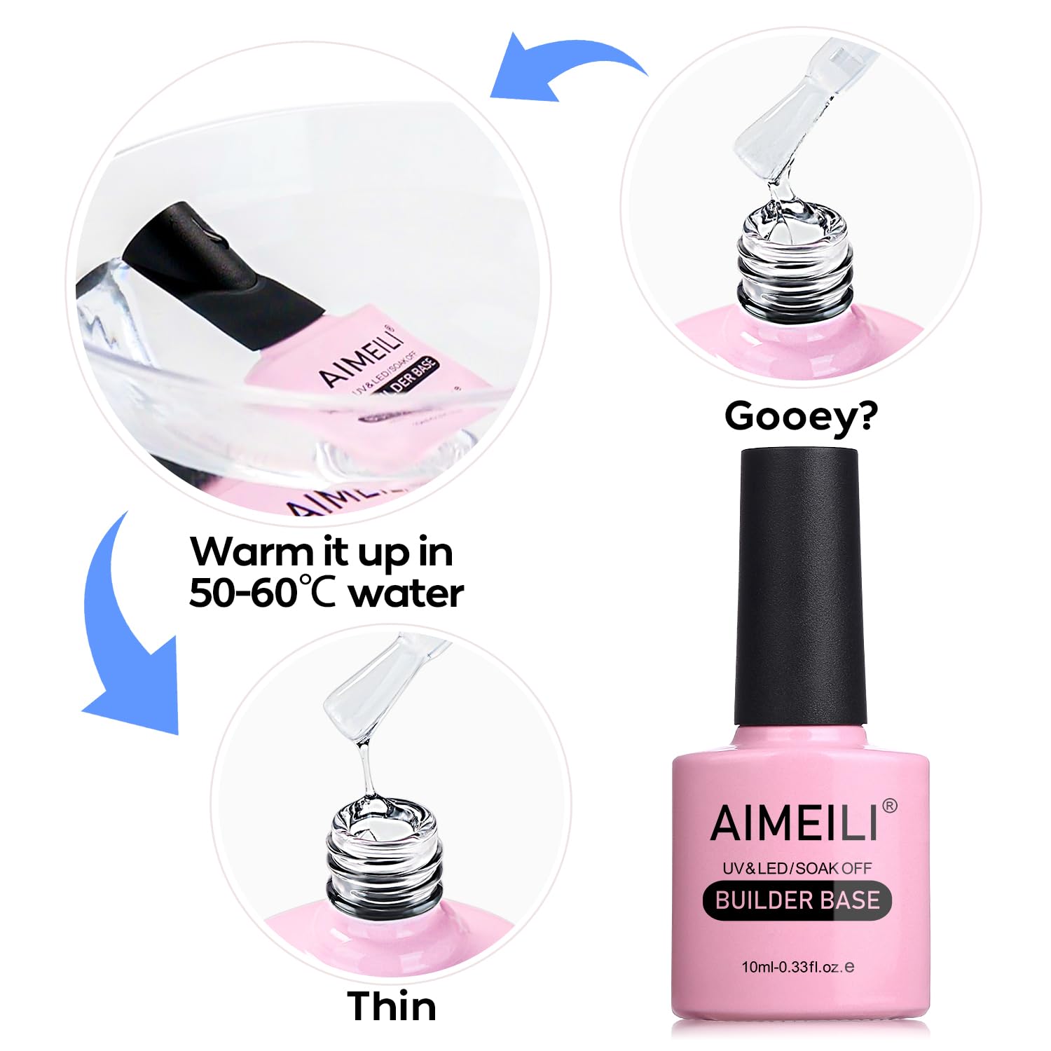 Detalle 1 de AIMEILI 163 8-in-1 Builder Base Gel, Nude Pink, 10ml